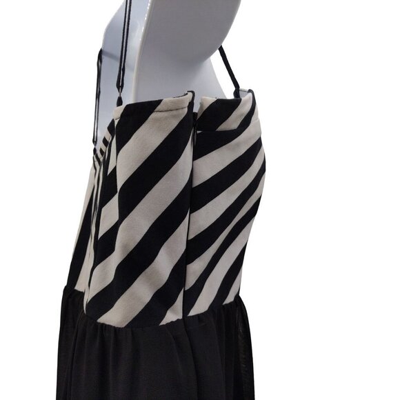 Volcom Women's Dress Black & White fit & Flare spaghetti straps Size 5 - Picture 5 of 9